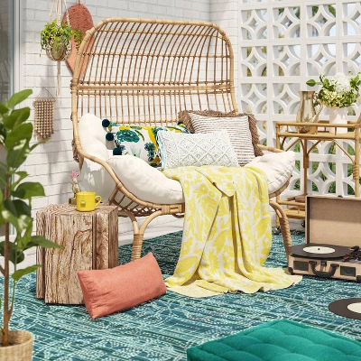 Wicker & Metal Outdoor Patio Chair, Egg Chair Natural - Threshold™ Designed With Studio McGee - Image 7