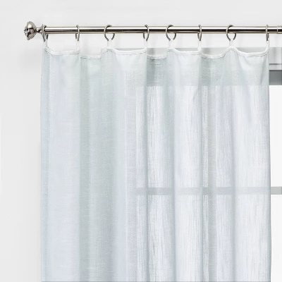 1pc 54"x84" Sheer Contrast Edge Window Curtain Panel White/Natural - Threshold™