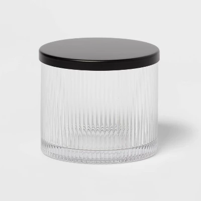 Ribbed Glass Canister Black - Threshold™ - Image 2