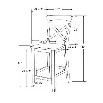 24" Litchfield X-Back Counter Height Barstool - Threshold - Image 6