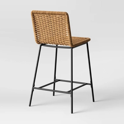 Wasson Woven Metal Leg Counter Height Barstool Tan - Threshold™ - Image 3