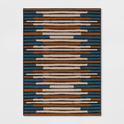 Striped Area Rug Turquoise/Yellow - Threshold™ - Image 4