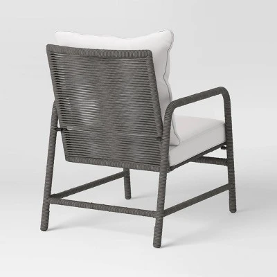 2pc Granby Padded Wicker Outdoor Patio Chairs, Club Chairs Gray - Threshold™ - Image 4