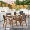 Bluffdale Wood 6 Person Round Patio Dining Table, Outdoor Furniture - Threshold™ Designed With Studio McGee