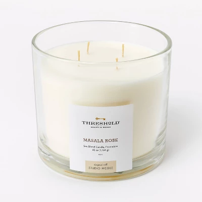 Clear Glass Masala Rose Candle White - Threshold™ Designed With Studio McGee - Image 6