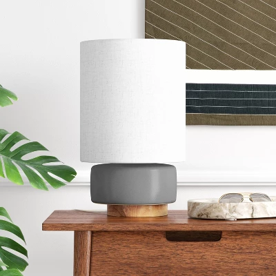 Ceramic Table Lamp With Wood Base - Threshold™ - Image 2