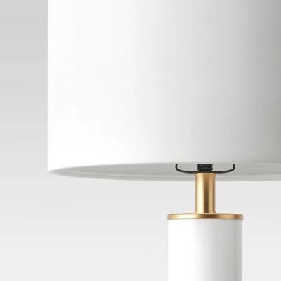 Large Assembled Tapered Glass Table Lamp (Includes LED Light Bulb) White - Threshold™ - Image 3