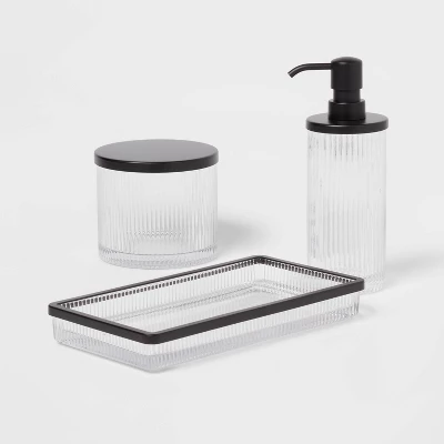 Ribbed Glass Canister Black - Threshold™ - Image 4