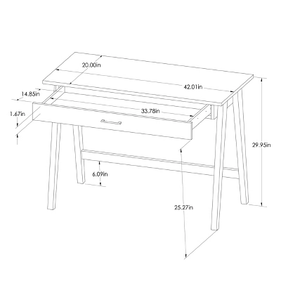 Paulo Wood Writing Desk With Drawer - Threshold™ - Image 6