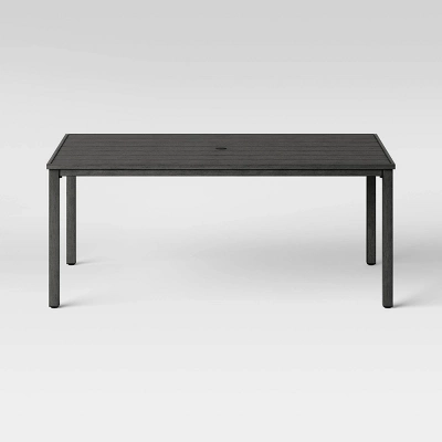 Ryegate 6 Person Weathered Teak Rectangle Patio Dining Table - Threshold™