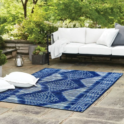 7' X 10' Outdoor Rug Indigo Dye - Threshold™ - Image 3