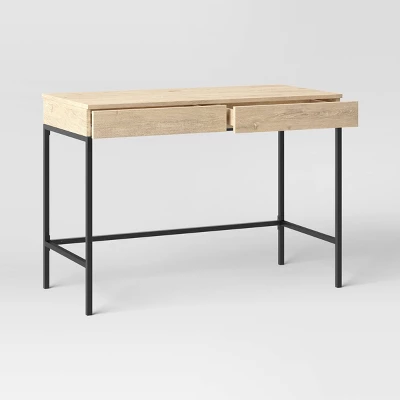Loring Wood Writing Desk With Drawers And Charging Station - Threshold™ - Image 2