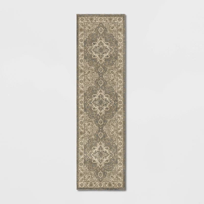 Medallion Jewel Boarder Persian Rug Cream/Gray - Threshold - Image 5