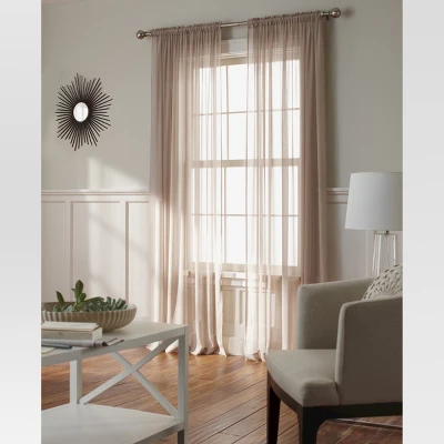 1pc 52"x84" Sheer Chiffon Curtain Panel White - Threshold™ - Image 2