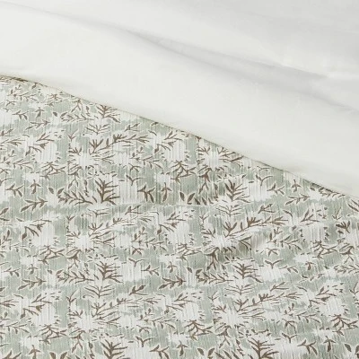 8pc Printed Floral With Border 8pc Comforter Set Green - Threshold™ - Image 3