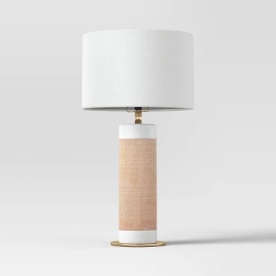 Ceramic Table Lamp With Natural Wrap White - Threshold™ - Image 5