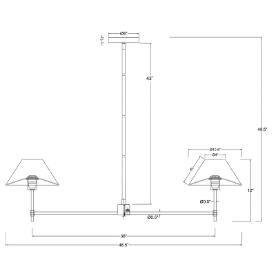 Metal Two Arm Shaded Chandelier Ceiling Light Black - Threshold™ Designed With Studio McGee - Image 4