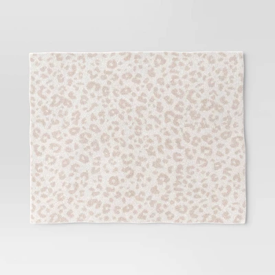 Cozy Feathery Knit Cheetah Throw Blanket Beige - Threshold™ - Image 2