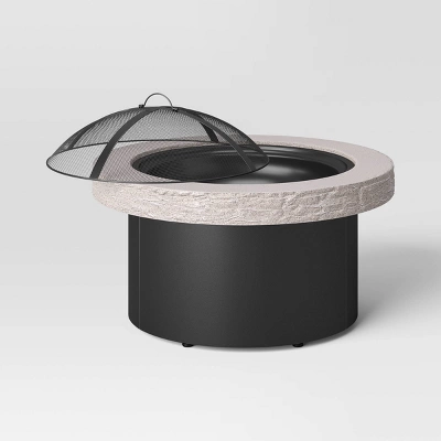 32" Stack Stone Wood Burning Outdoor Fireplace With Spark Screen - Threshold™ - Image 2