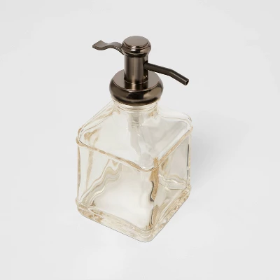 Short Antique Glass Soap Pump Brown - Threshold™ - Image 2