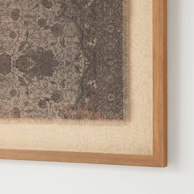 18" X 18" Vintage Textile Framed Under Glass - Threshold™ Designed With Studio McGee - Image 2