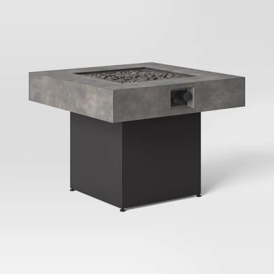 34" Square Liquid Propane Fire Pit - Gray - Threshold™ - Image 2
