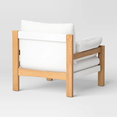 Canyon Slouchy Arm Rustic Wood Accent Chair Cream - Threshold™ - Image 3