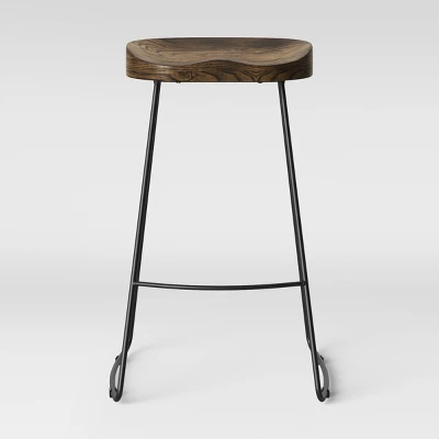 Hull Low Back Barstool Wood/Metal - Threshold - Image 5