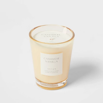Colored Vase Glass With Dustcover Cashmere Vanilla Candle Ivory - Threshold™ - Image 6