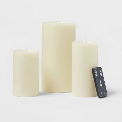 3pk LED Candles Cream - Threshold™ - Image 2