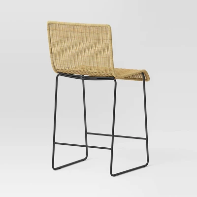 Chapin Modern Woven Counter Height Barstool With Metal Legs - Threshold™ - Image 3