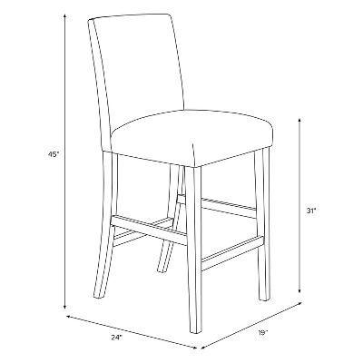 30" Velvet Parsons Barstool Wood - Threshold™ - Image 6