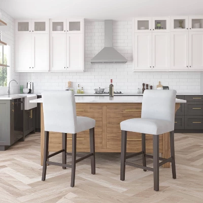 30" Velvet Parsons Barstool Wood - Threshold™ - Image 7