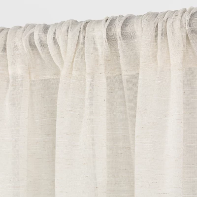 1pc 54"x84" Sheer Linen Window Curtain Panel Natural Linen - Threshold™