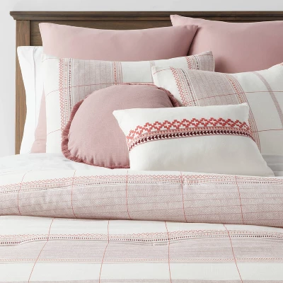8pc Stripe Boho Comforter Set Mauve - Threshold™ - Image 9