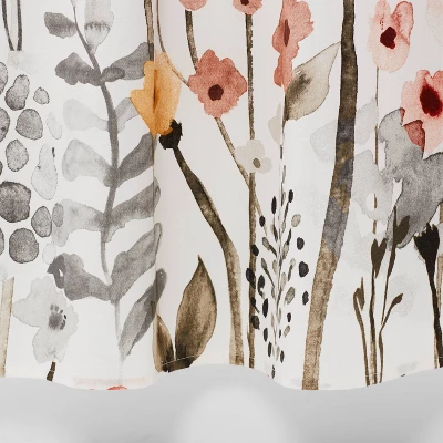 Floral Wave Shower Curtain White - Threshold™ - Image 3