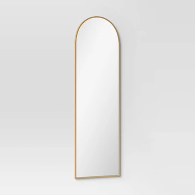 20" X 65" Arched Metal Leaner Mirror Brass - Threshold™ - Image 2