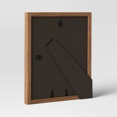 10.95" X 8.94" Matted To 4" X 4" Mid Tone Wood Single Image Frame Brown - Threshold™ - Image 3