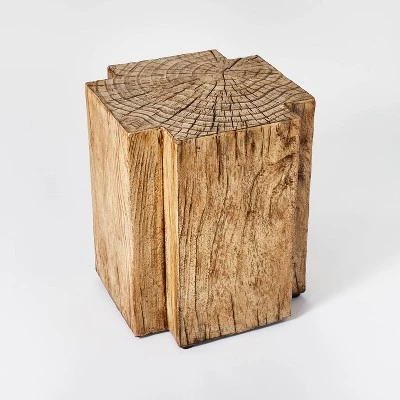 Indoor/Outdoor Faux Concrete Stump Accent Table Brown - Threshold™ Designed With Studio McGee - Image 3