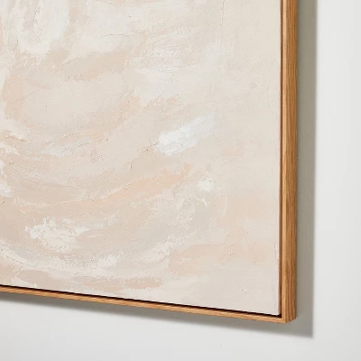 30" X 30" Hope To Taupe Framed Embellished Canvas Light Wood - Threshold™ Designed With Studio McGee - Image 2