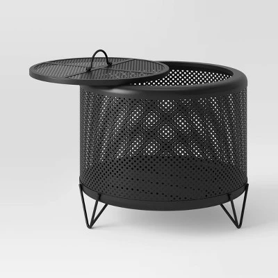 25" Metal Wood Burning Lantern Style Fire Pit - Black - Threshold™ - Image 2