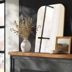 24" X 36" Infinity Mantle Mirror Brass - Threshold™