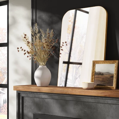 24" X 36" Infinity Mantle Mirror Brass - Threshold™