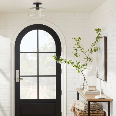 Glass Semi Flushmount Ceiling Light Black - Threshold™ Designed With Studio McGee