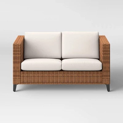 Brookfield Steel Wicker Loveseat - Light Brown - Threshold™ - Image 2