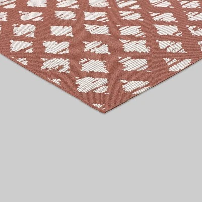 5' X 7' Diamond Outdoor Rug Orange - Threshold™ - Image 2