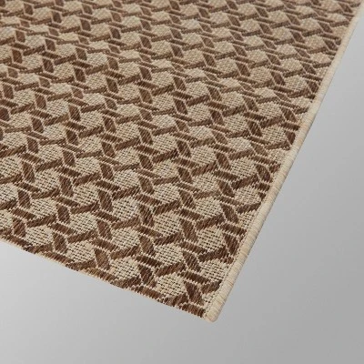 Cane Weave Outdoor Rug Tan - Threshold™ - Image 4