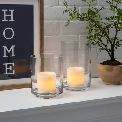 2pk 3" X 3" LED Flameless Black Wick Candle Cream - Threshold™