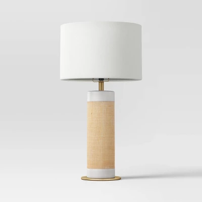 Ceramic Table Lamp With Natural Wrap White - Threshold™ - Image 4