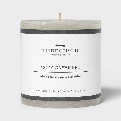 Pillar Cozy Cashmere Candle Gray - Threshold™ - Image 2